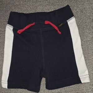 LEE Navy and White Baby Shorts with Red Drawstring